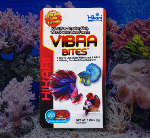 Hikari Vibra Bites Bloodworm-Shaped Pellets